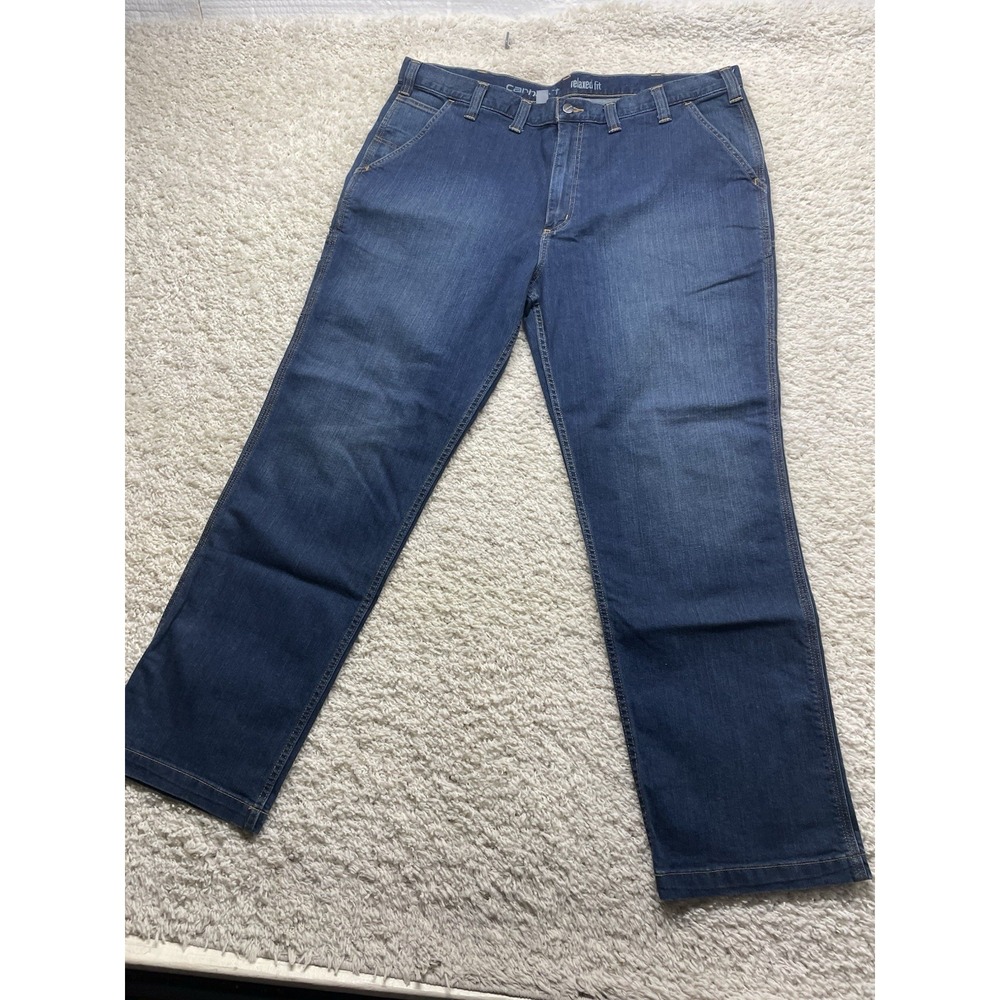 carhartt relaxed fit denim carpenter jeans 44x32 EUC